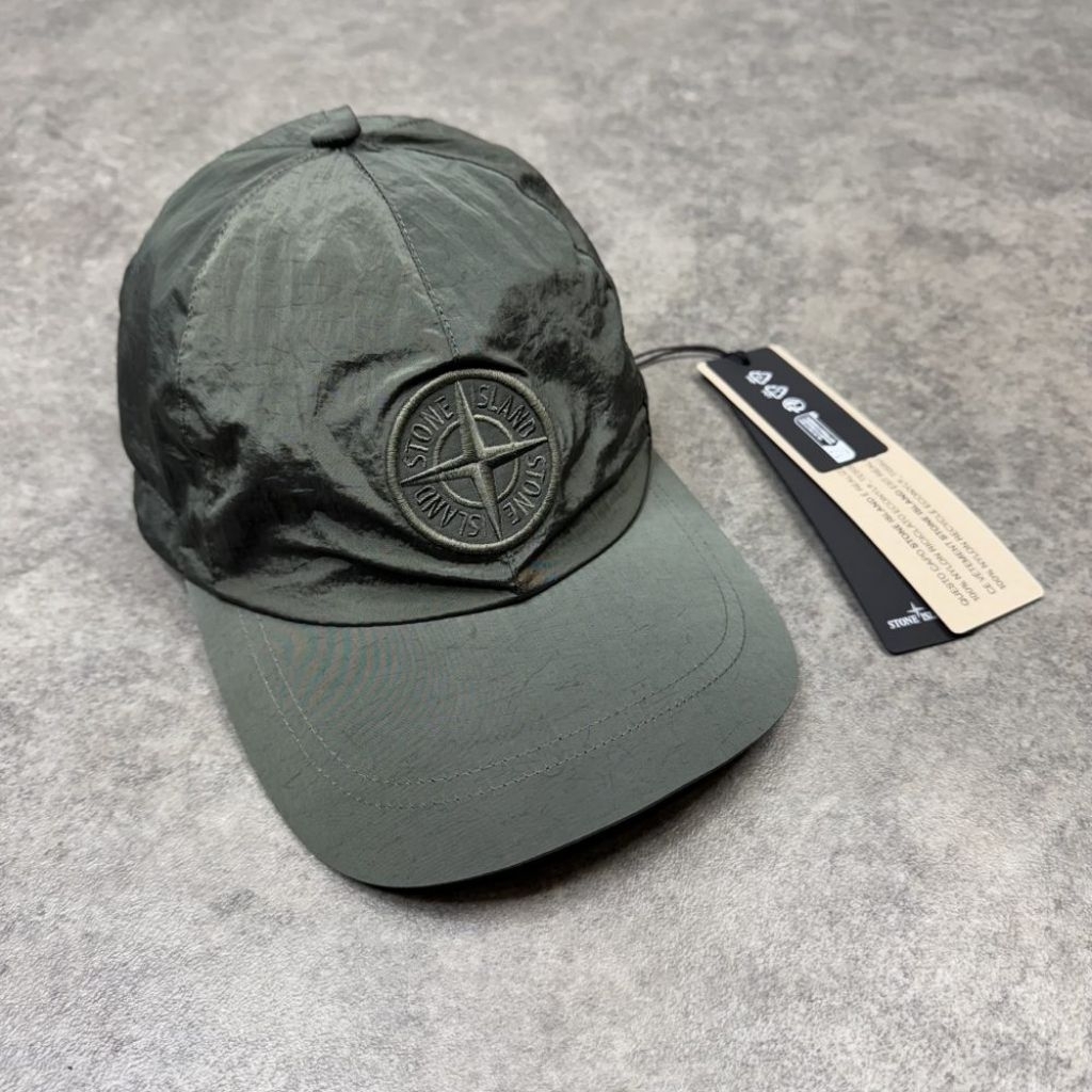 stone island cap nylon green