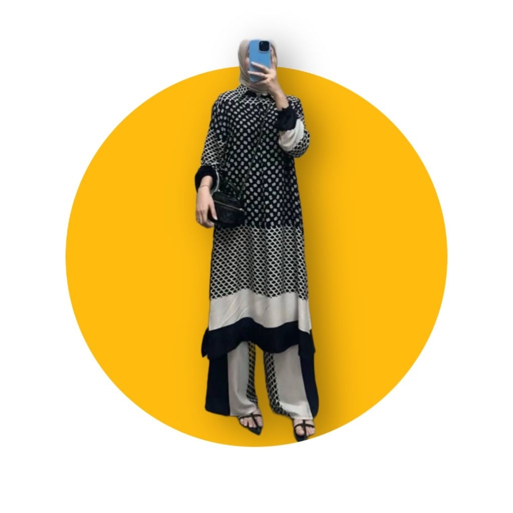 one set tunik, one set tunik murah, one set tunik kekinian, one set tunik adem, setelan tunik wanita