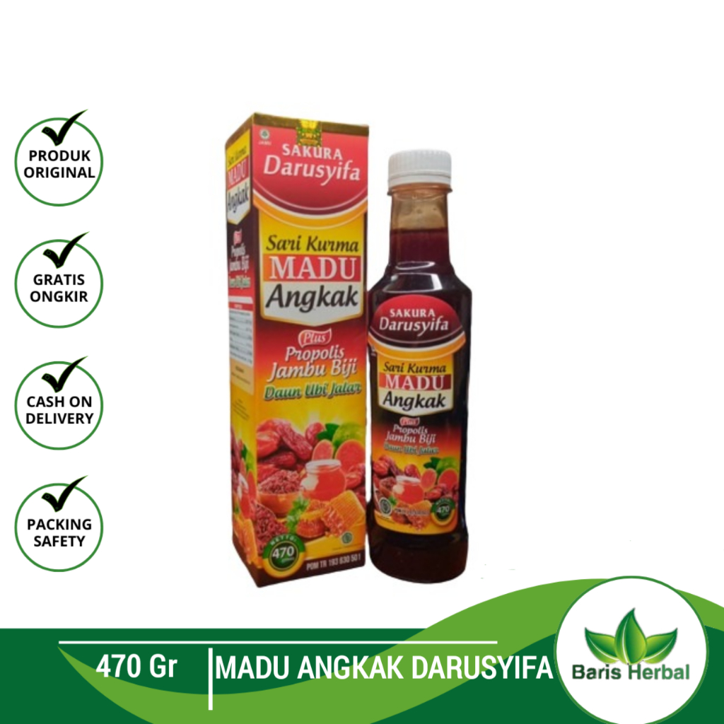

Sari Kurma Madu Angkak Darusyifa Madu Trombosit 470 gram ORIGINAL | Sari Kurma Angkak Madu Propolis Jambu Biji Plus Ekstrak Manggis Sirsak AL-AFIYAH 470gr