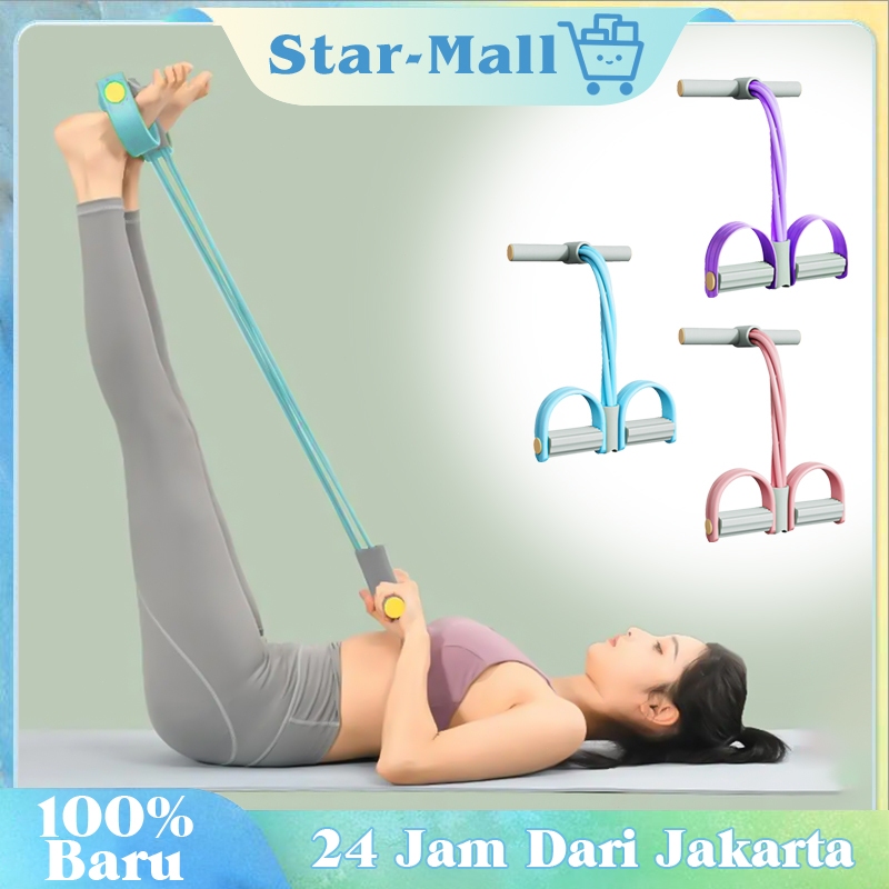 Latihan Perut Alat Fitnes / Fitness Rumah Tarik Karet / 6 Tali Alat Olahraga