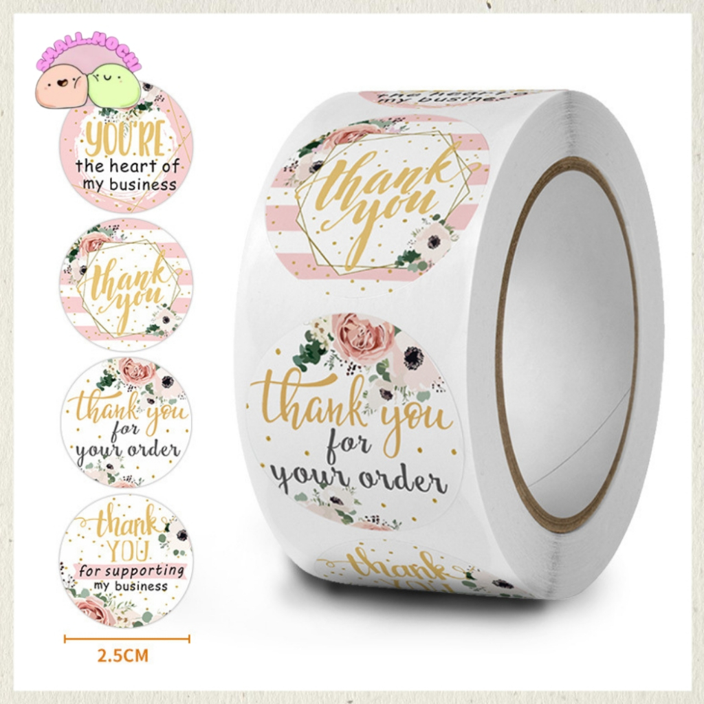 

1 Roll Stiker Roll Ucapan Thank You Stiker Label Tulisan Stiker Segel Serbaguna Best Seller