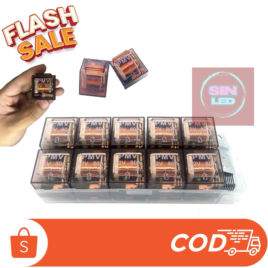 Relay 4 Kaki 12V 80A Indikator Lampu untuk Klakson Aksesoris Kendaraan — 6