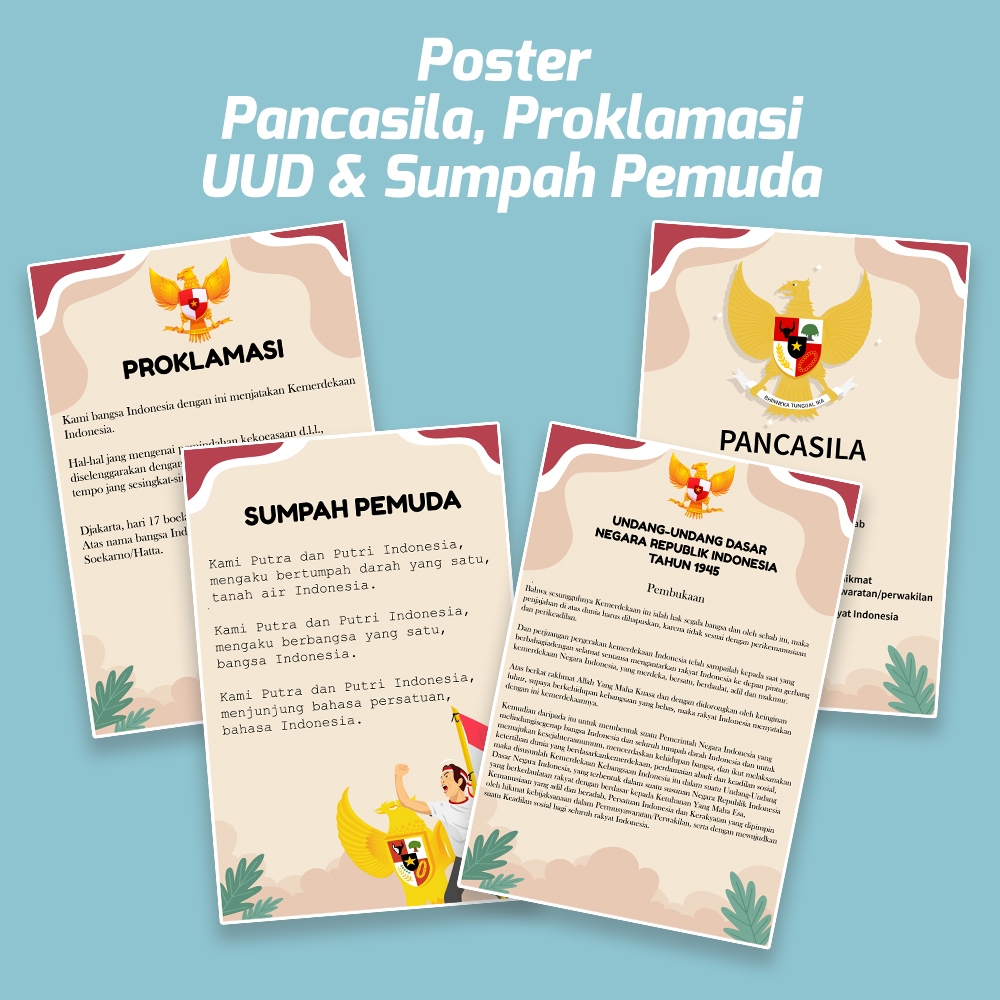 Kakaku Project - Poster Pancasila UUD Proklamasi Sumpah Pemuda