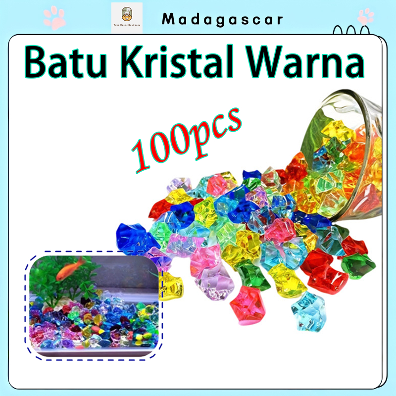 [MADA]Hiasan Aquarium Batu Aquarium Kristal Batu Aquascape 6 Warna Aman untuk Ikan Cupang & Tanaman 