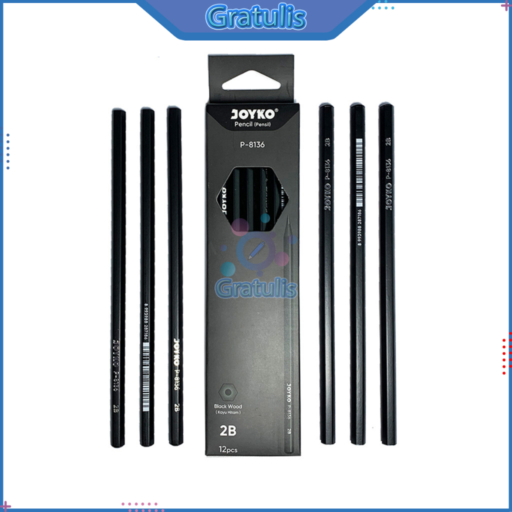 

PINSIL 2B JOYKO [P-8136/12 PCS] / PENSIL 1 PAK / ALAT TULIS UJIAN KOMPUTER / PENCIL GAMBAR MENULIS [1 PACK]
