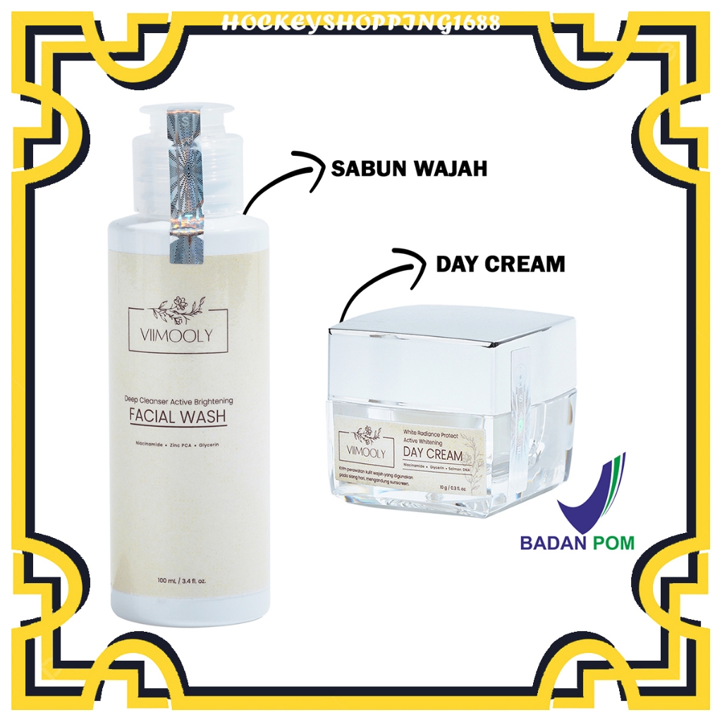 HS [ PAKETAN ] VIIMOOLY - PAKETAN DNA SALMON WHITENING SKIN SERIES 2IN1 DAY CREAM & FACIAL WASH