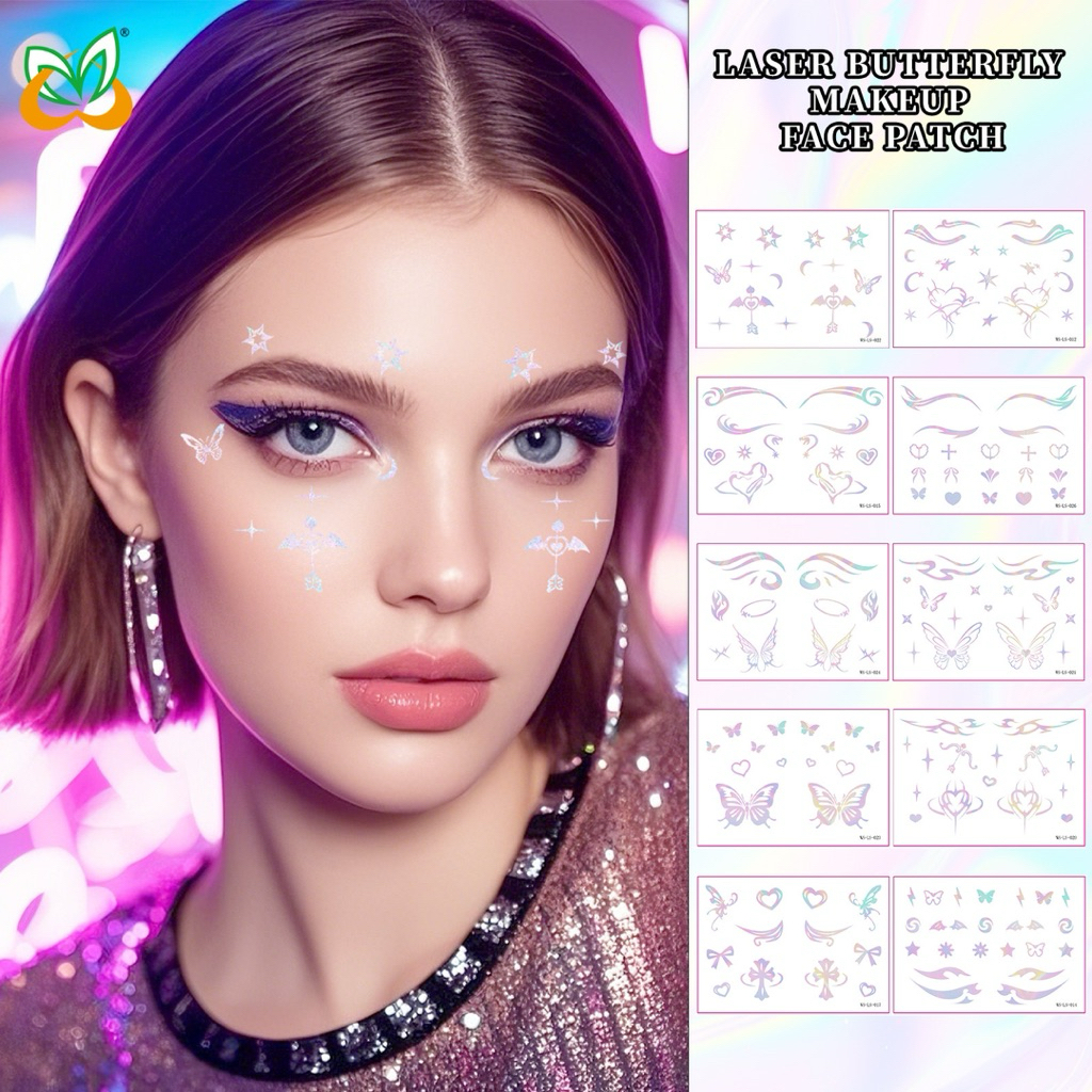 Temporary Tatto Sticker | Laser Butterfly Make up Face Patch Tattos (WS-LS-011-026)