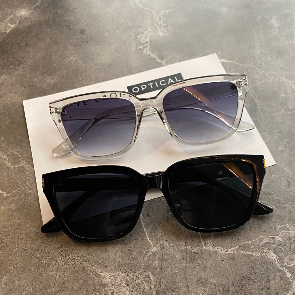 Kacamata hitam bening baru AloraGroup BECOLA black sunglass fashion wanita pria man women korea