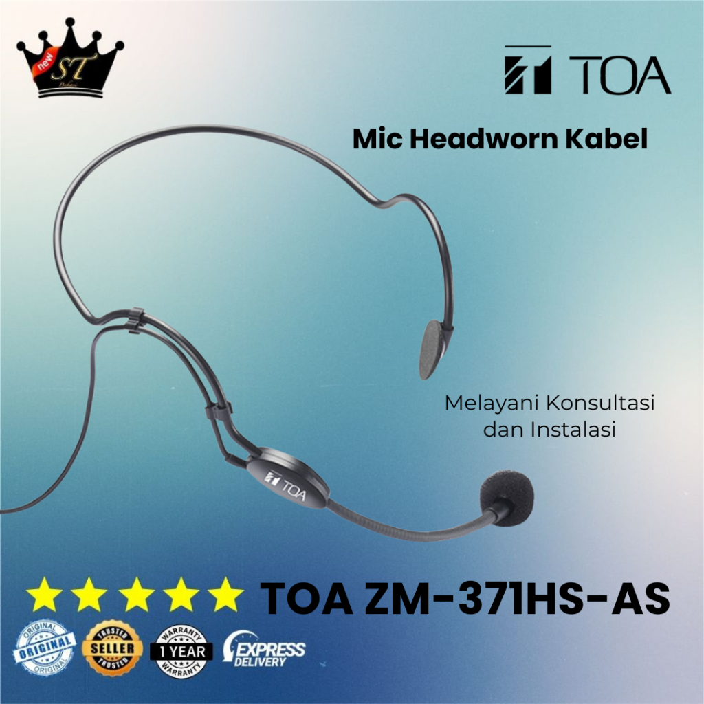 TOA ZM-371HS-AS ZM371 ZM-371 Mic Headset Microphone Headworn Bando Condenser untuk Imam Masjid