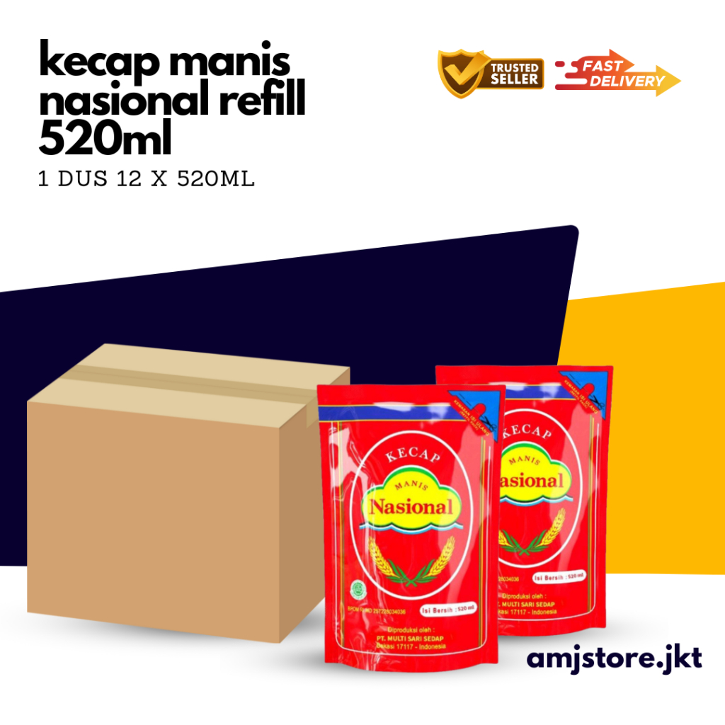

Kecap Nasional Manis refill 520ml/12 bks - 1Dus