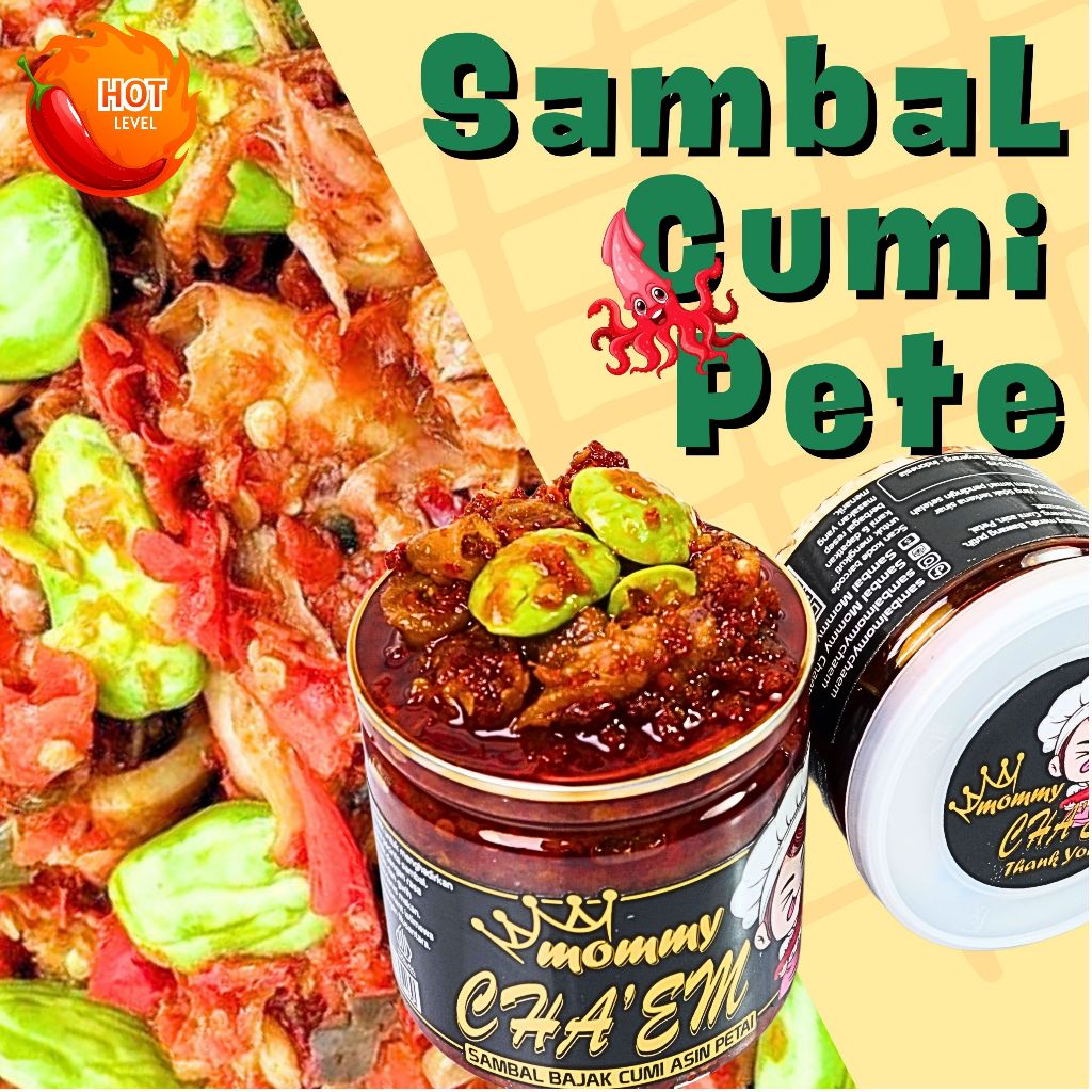 

Sambel Cumi Asin Pete Sambal Bajak Cumi Asin Dengan Petai Tomat Cabe Cabai Fresh Original Praktis Halal / Berat 130gram 200gr 1kg / Sambal Mommy Cha'em