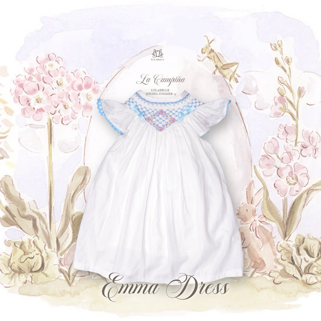 Lulabelle - Emma Dress - Hand Smocking and Embroidery Dress for Baby and Kids