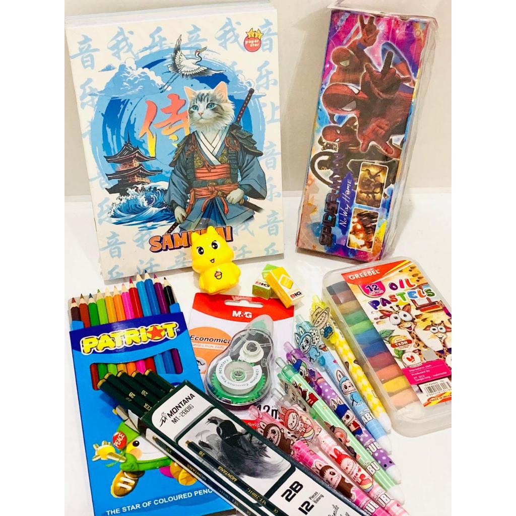 

9 IN 1 PAKET PERLENGKAPAN BUKU SEKOLAH / ALAT TULIS SEKOLAH MURAH