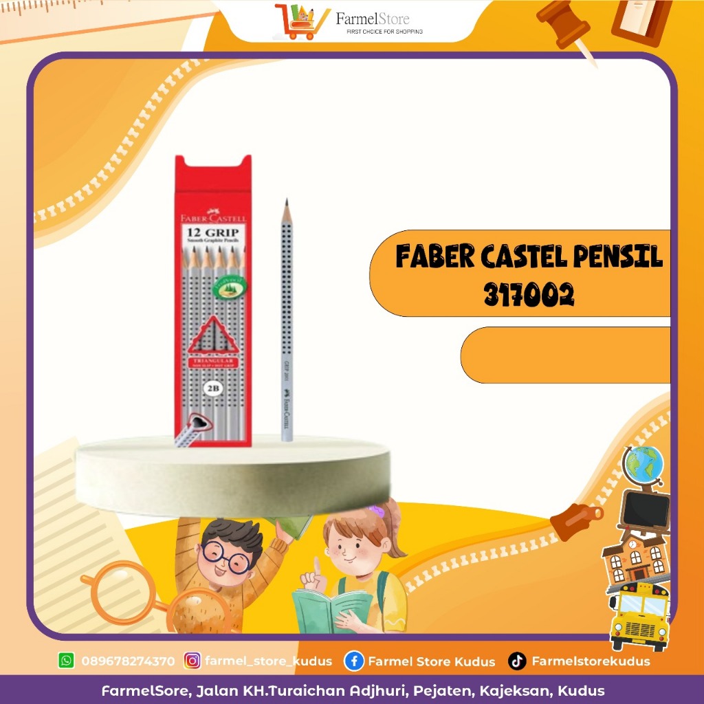 

FABER CASTELL Pensil 2B kode 317002 (Isi 3, 6pcs)