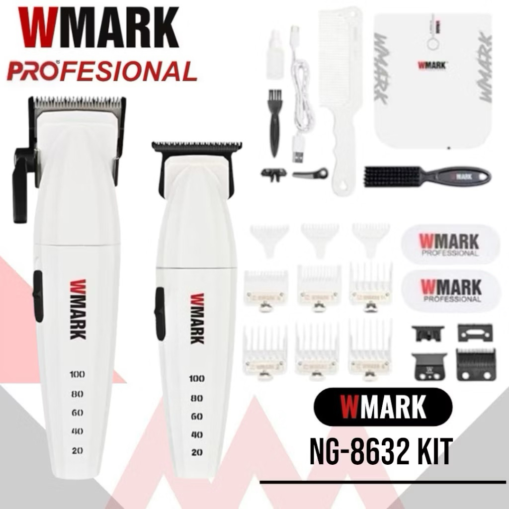 WMARK Hair Cliper & Hair Trimer NG 8632 KIT MESIN CUKUR RAMBUT WMARK SPECTER NG-8632 KIT 9000RPM ORI