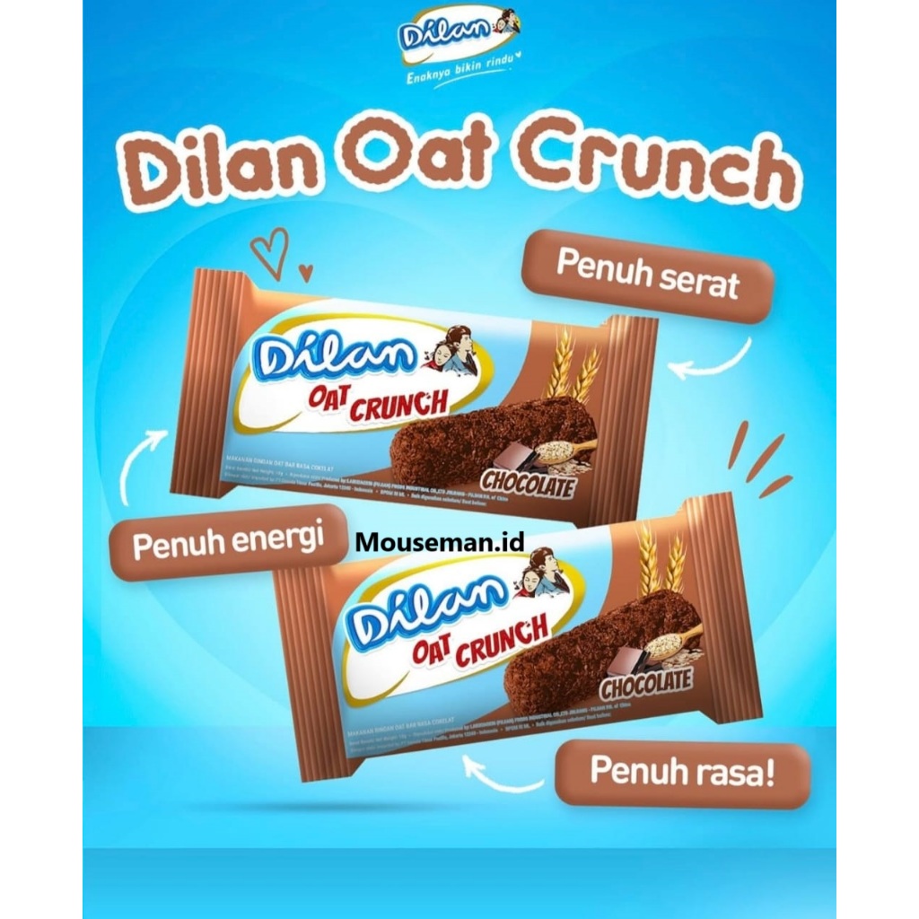 

Dilan CHOCO OAT CRUNCH CHOCOLATE OAT BAR RASA COKELAT 10gr