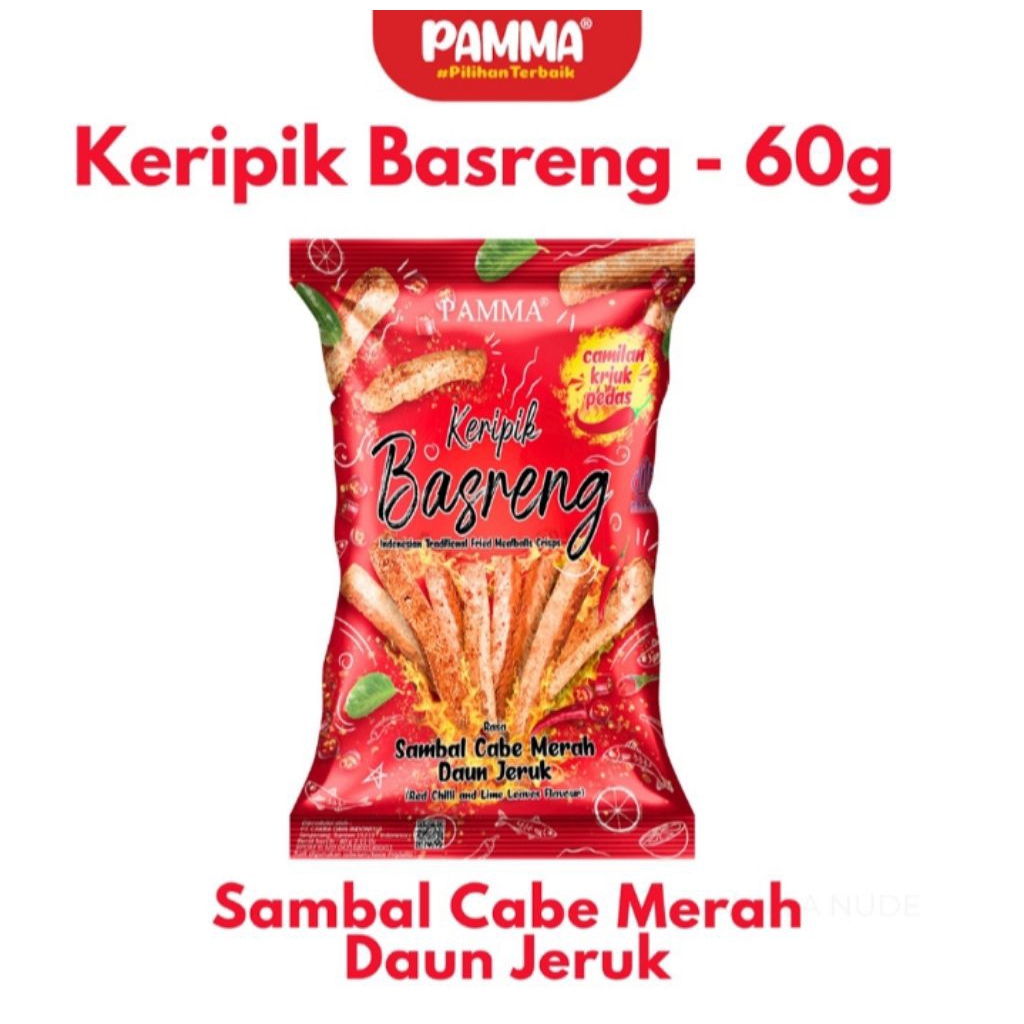 

Keripik Basreng Balado cabe ijo ala minangkabau / Sambal cabe merah daun jeruk 60g