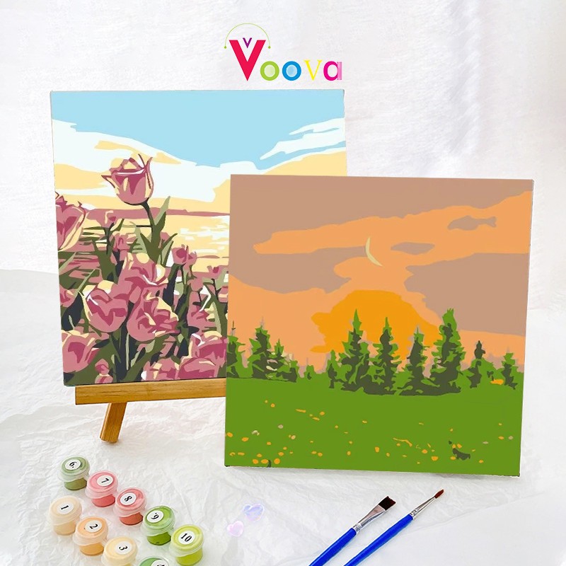 

VOOVA Melukis Dengan Nomor/ Kanvas Lukis Dilengkapi Dengan Nomor/ Paint By Number 30*30 Cm Canvas