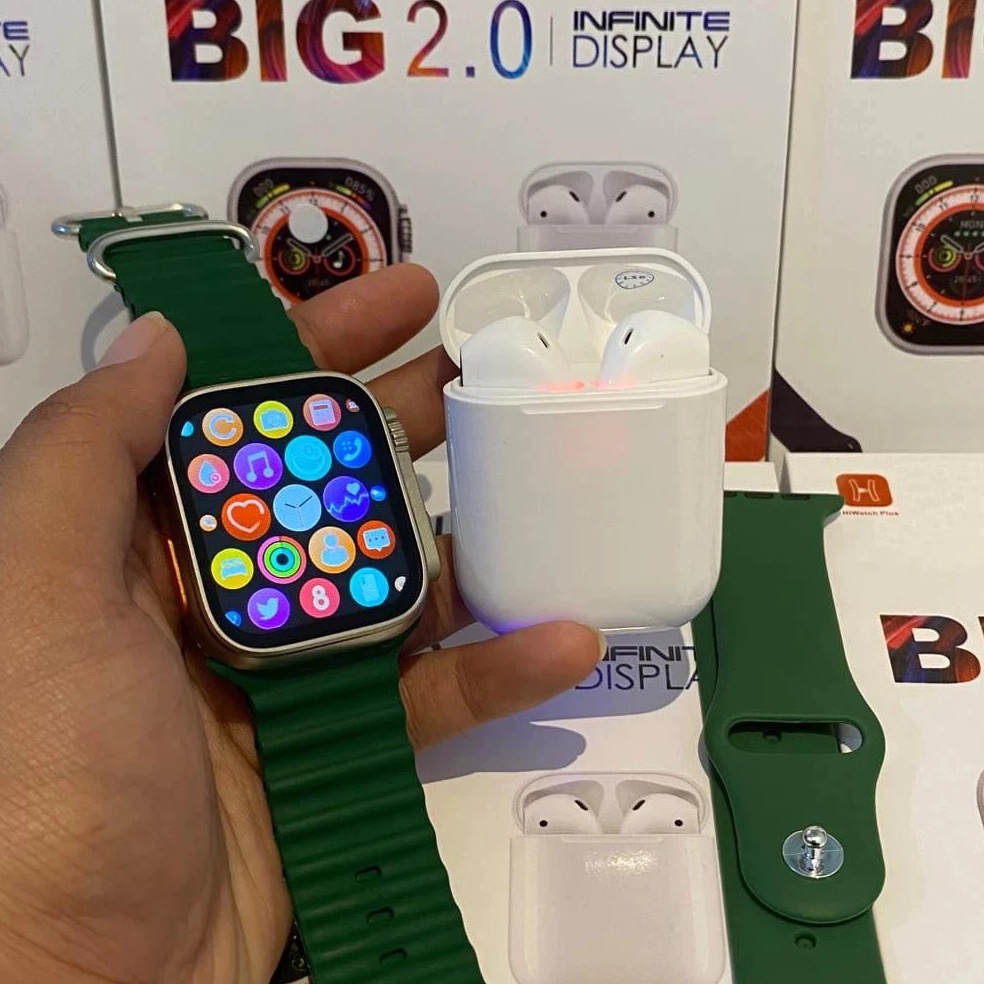 KODE X7H Smartwatch i8 Ultra Watch 8 Free 2 tali Plus Earphone tws Full layar ada kalkulator