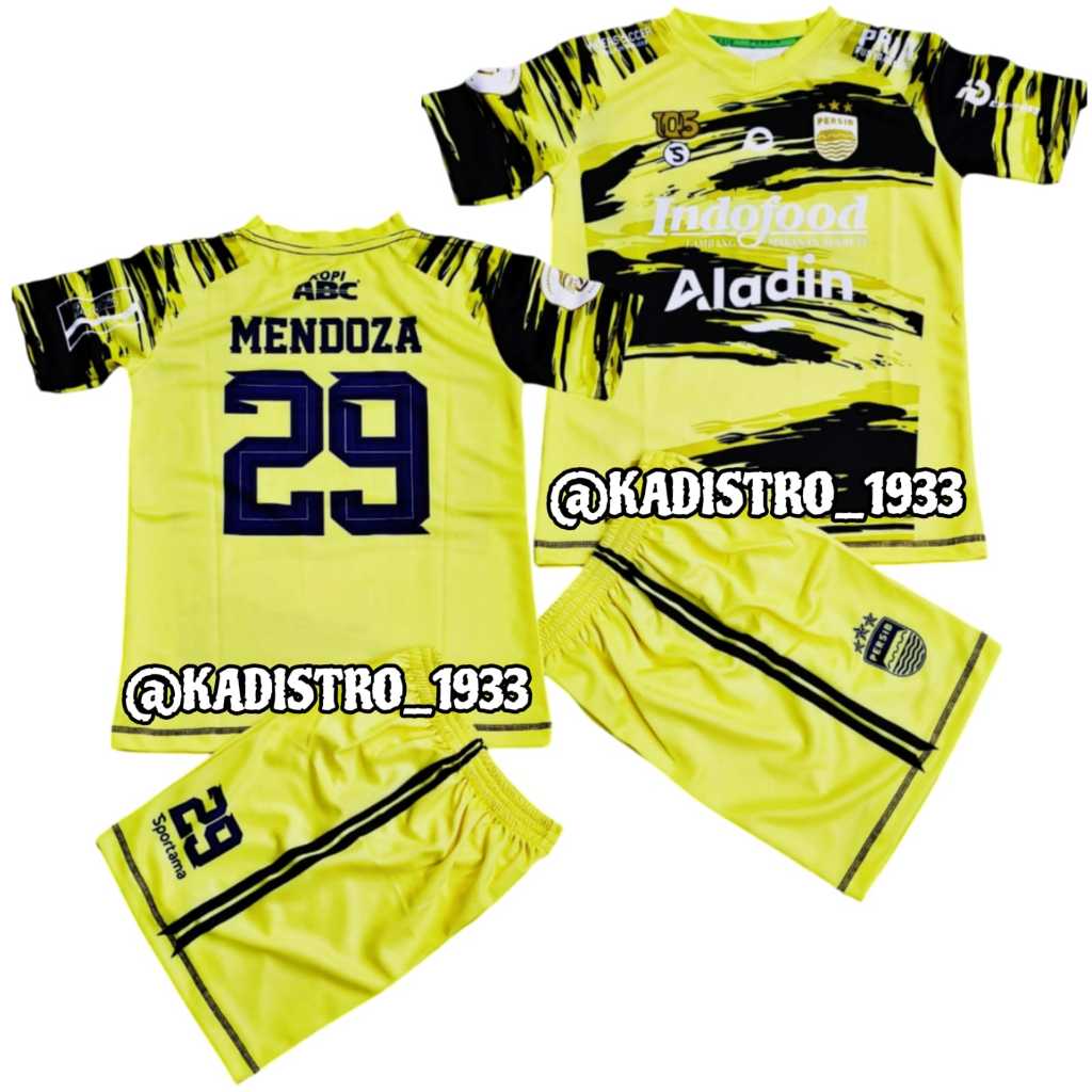 Setelan Jersey Baju Bola Anak Persib Bandung GK Musim 2023-2024 Mendoza Bahan Dry-fit milano Lembut 