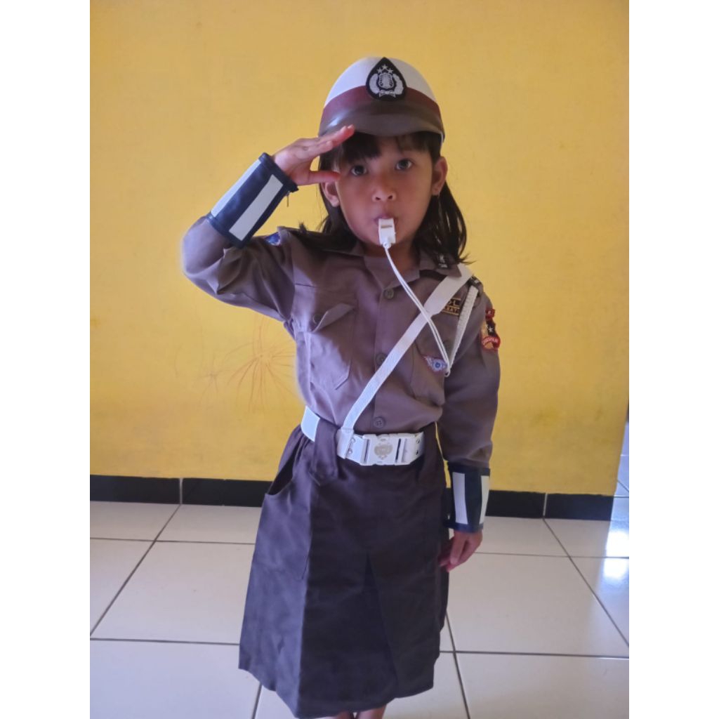 Seragam POLANTAS anak FAUD/TK/ Seragam Karnaval anak/ Seragam Profesi Polisi anak kecil/ Baju Polisi