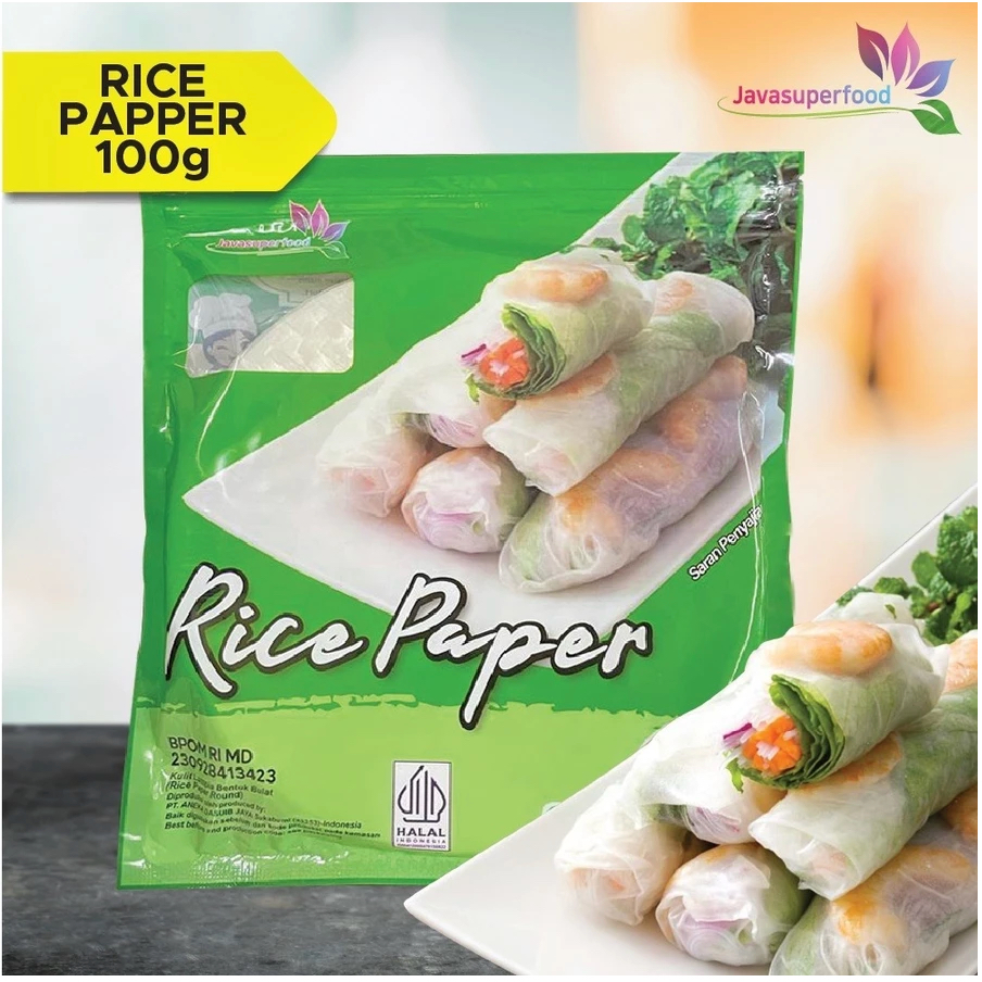 

Java Superfood Rice Paper Kulit Lumpia Spring Roll 100gr Isi 10 Lembar - Vietnamese Banh Trang