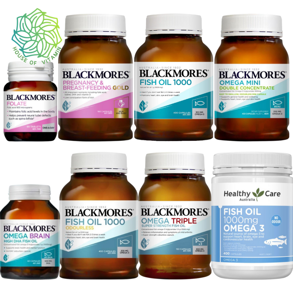 Healthy Care Fish Oil 1000mg 400 Capsules Omega 369 3 6 9 Vitamin D Squalene Odourless 1000 mg Wild 