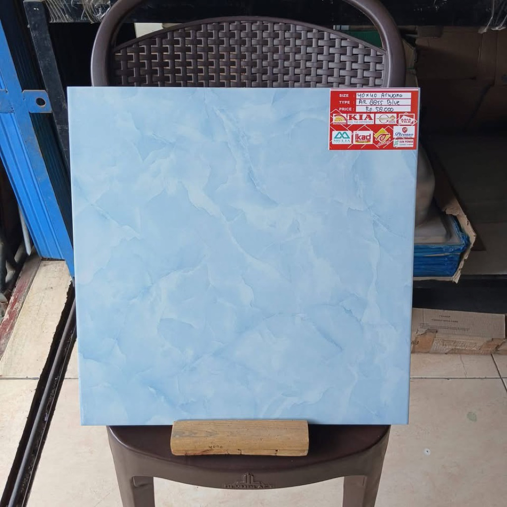 KERAMIK LANTAI 40x40 AR 8855 BLUE | GLOSSY | ARWANA
