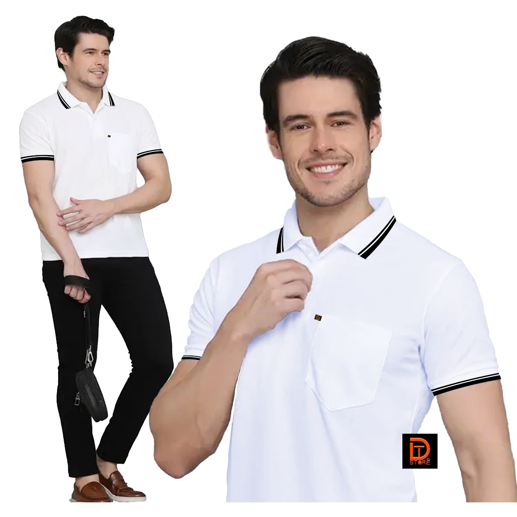 Kaos Polo Kerah Saku/Kaos Polo Shirt Pria/Kerah List