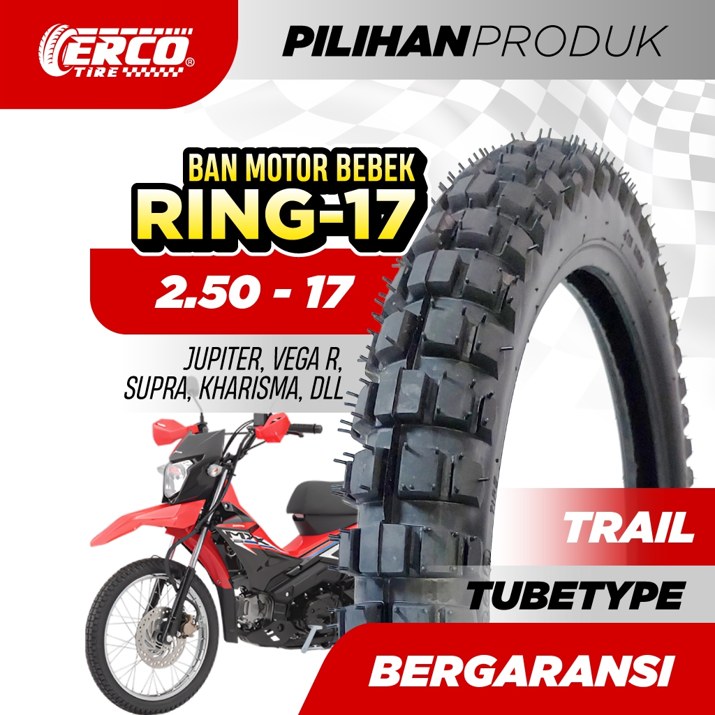 Ban Trail Ring 17 ERCO, 250 - 17 TRAIL, Tubetype (Memakai ban dalam). Ban trail, Ban Cross, Ban Trai