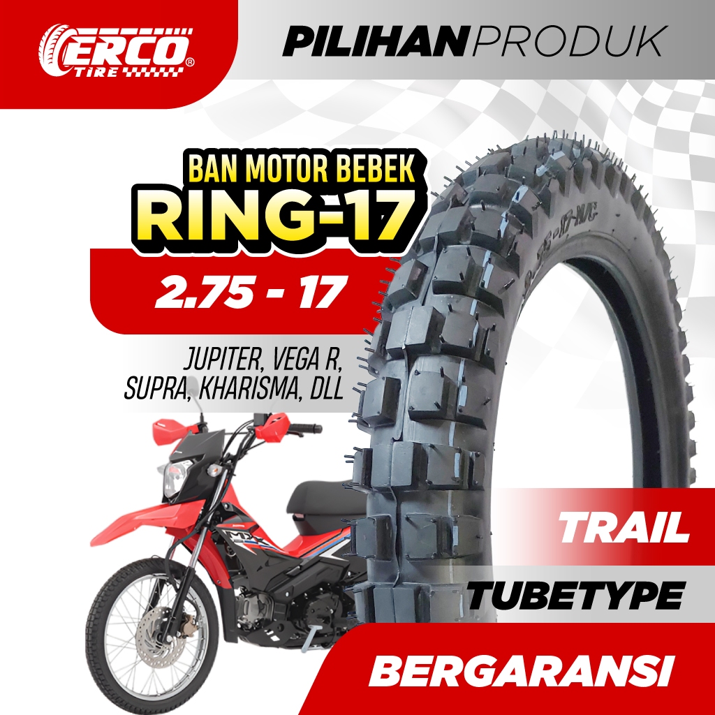 Ban Trail Ring 17 ERCO, 275 - 17 TRAIL, Tubetype (Memakai ban dalam), Ban Trail, Ban Cross, Ban Trai