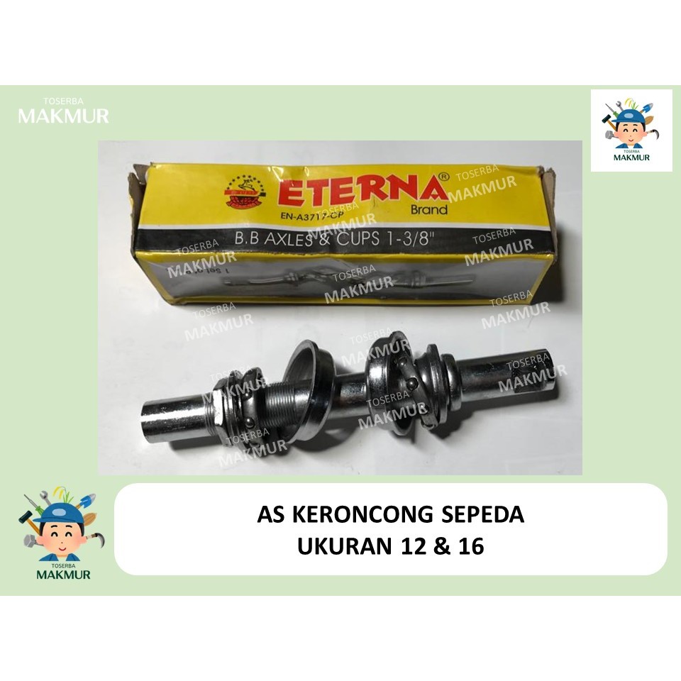 AS TENGAH SEPEDA 12 / 16 / AS KERONCONG SEPEDA KECIL