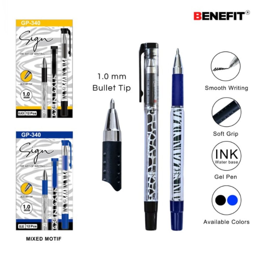 

1 LSN / 12 Pcs Gel Pen Benefit GP-340 Sign 1.0