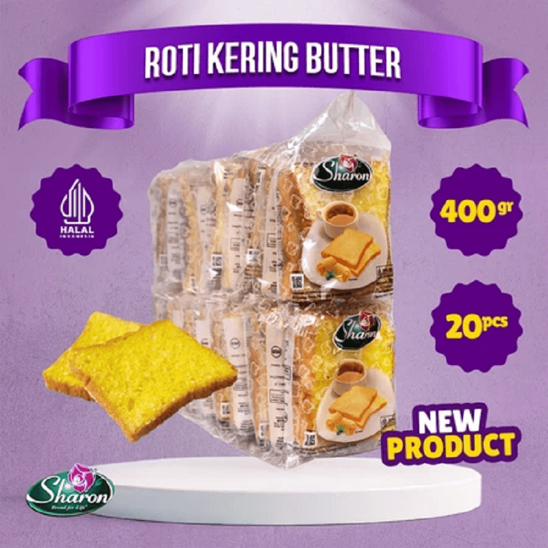 

Roti Kering Butter isi 20 (20 GR) / Roti Kering Paking Dus