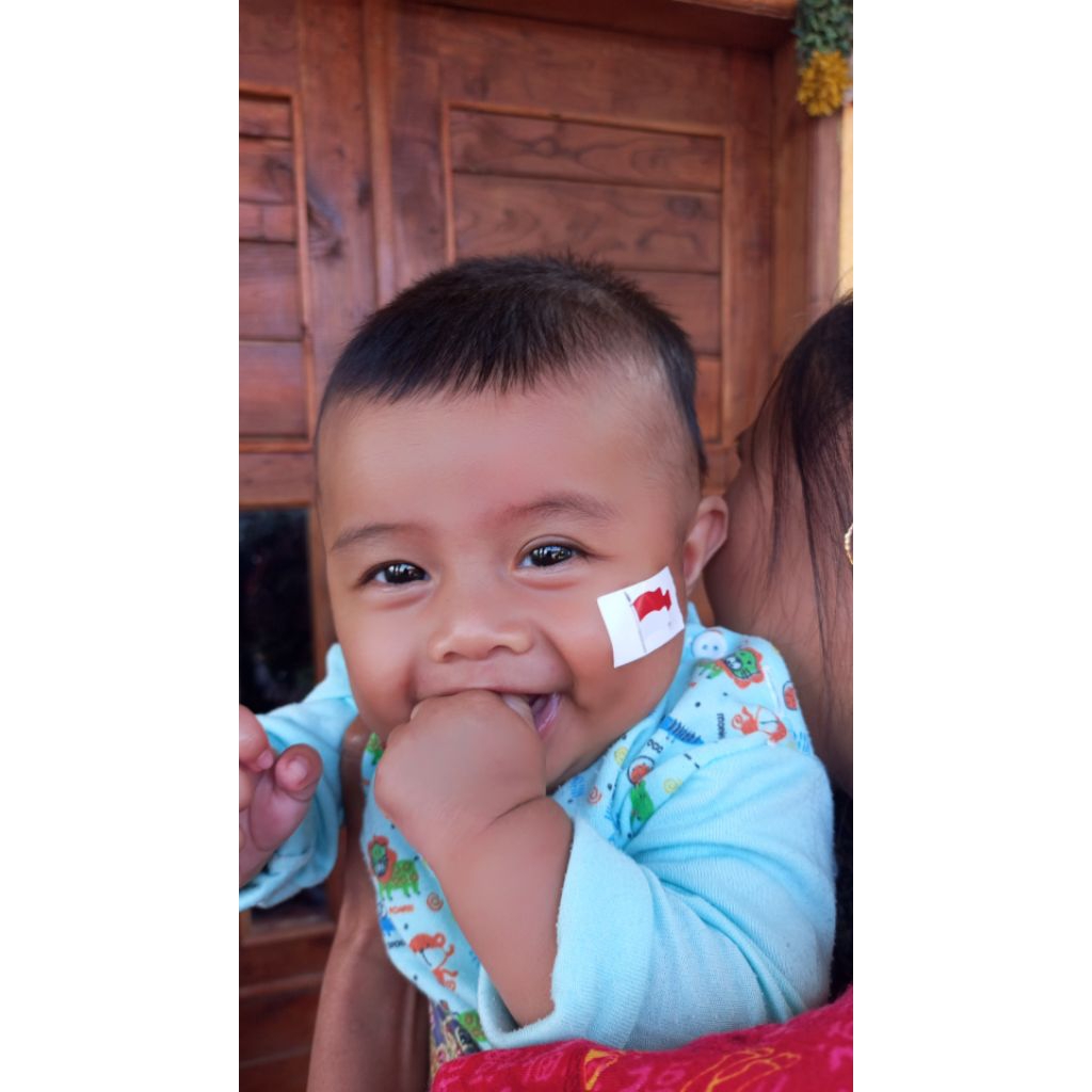 

sticker pipi bedera merah putih/berbetuk love/i love Indonesia /lambang garuda isi 100 pcs tinggal tempel