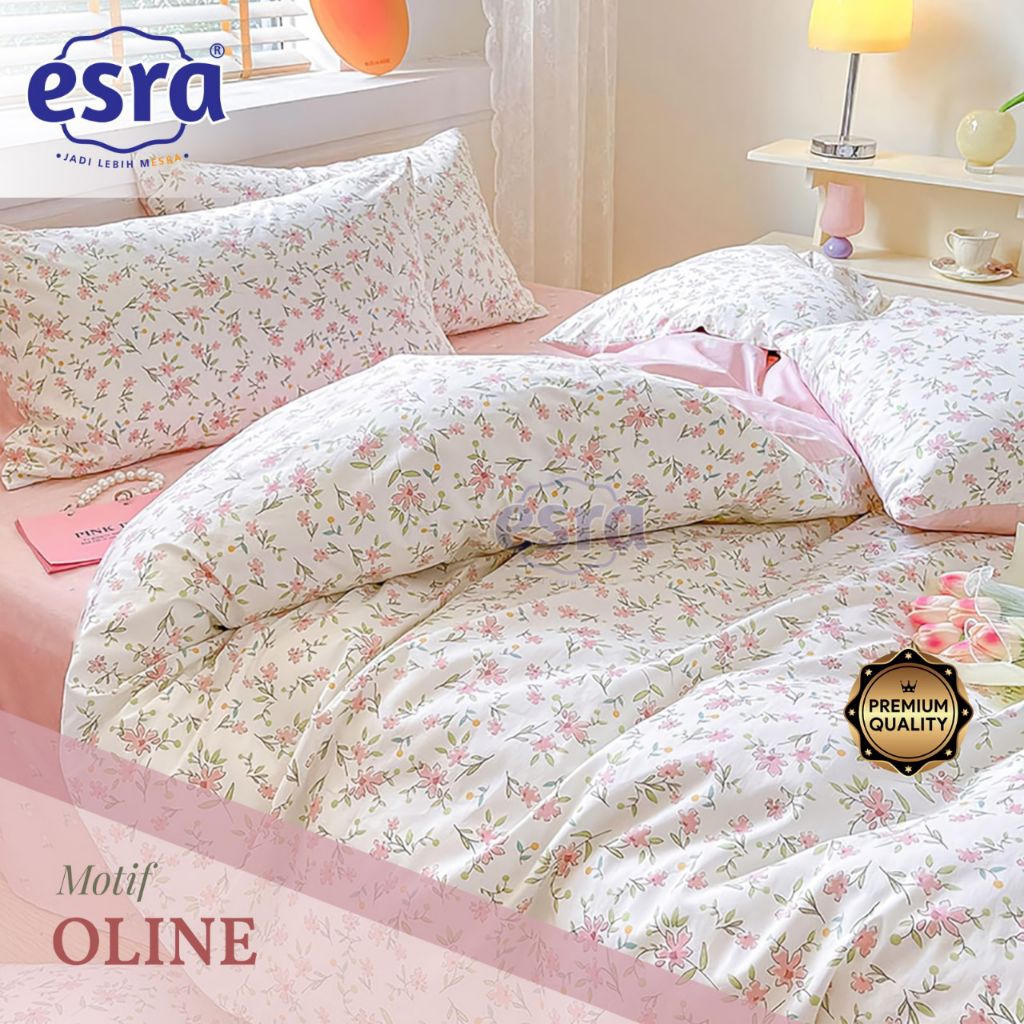 Bedcover Set Sprei Katun Lokal ORI Motif Bunga Oline Korean Looks Bunga pink kecil Bunga shabycik Uk