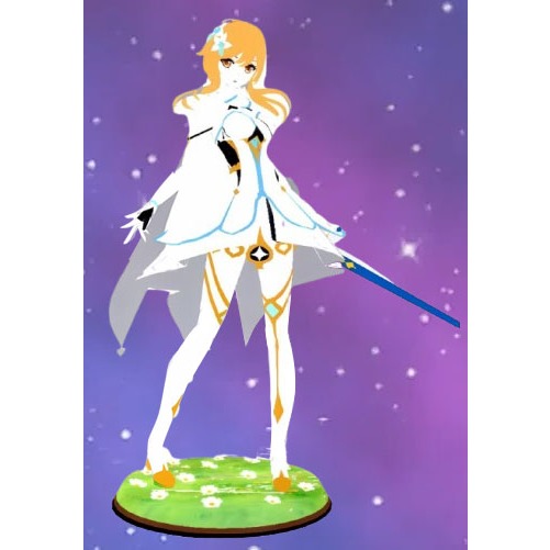 DIY Figure Kertas Genshin Impact Lumine