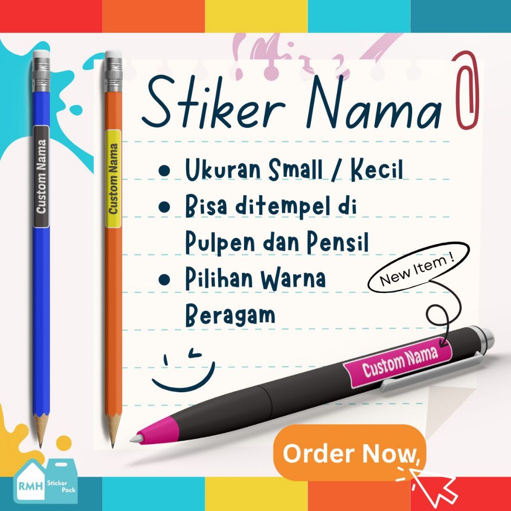 

Stiker Nama | Stiker Pensil | Stiker Pulpen | Stiker Label | Stiker Alat Tulis Kantor | Stiker Kromo Kecil