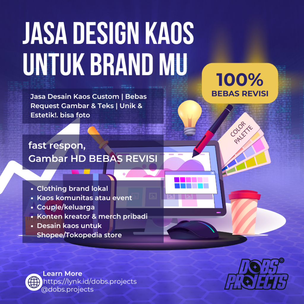 Desain Kaos Custom | Jasa Gambar & Teks Sendiri | Estetik & Unik - Cepat Selesai