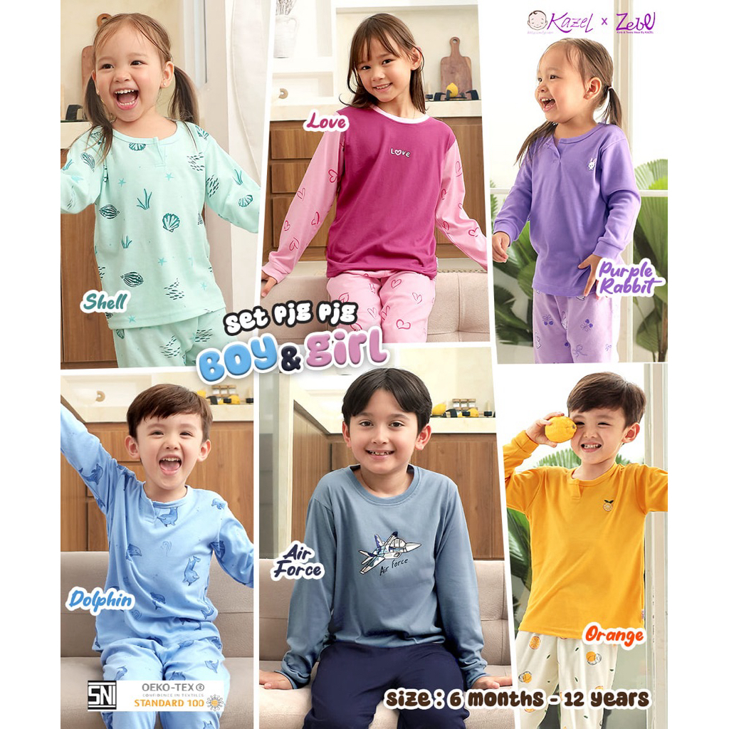 Makassar Kazel Piyama Anak Lengan Panjang
