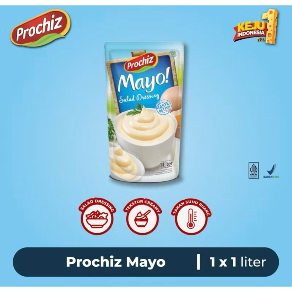 

Prochiz Mayo Salad Dressing 1 Liter - Prochiz Mayonaise