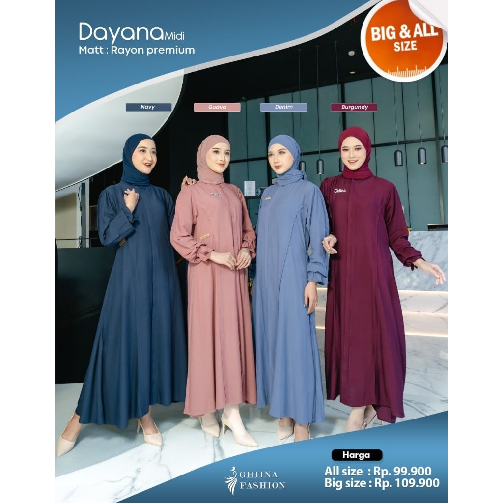✅ READY STOK GHINA - DAYANA MIDI DRESS BY GHIINA FASHION