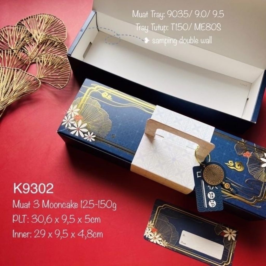 

MID AUTUMN NAVY - Box mooncake 100-150gr kotak packaging mooncake 125gr dus kue bulan moon cake pie