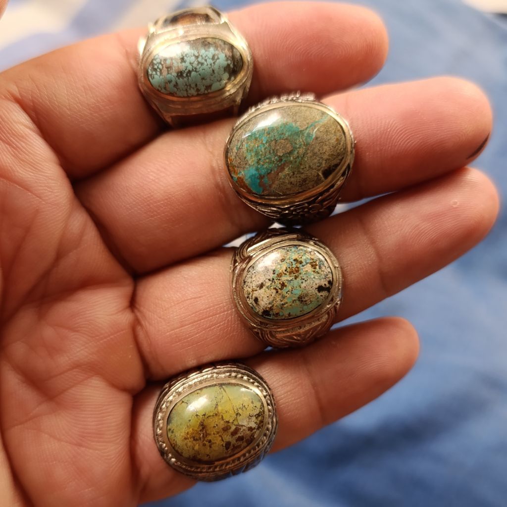 CA 102 Cincin Batu Akik Pirus Persia Asli Natural Promo Termurah