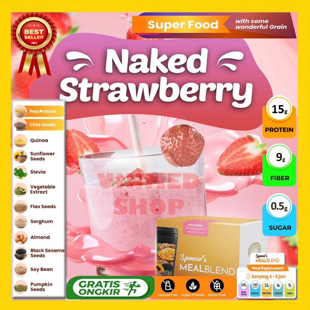 

Spencer's MealBlend Strawberry - Meal Replacement, Revolusi Ganti Makanan Spencer's MealBlend, Enak, Praktis, dan Bikin Tubuh Fit!