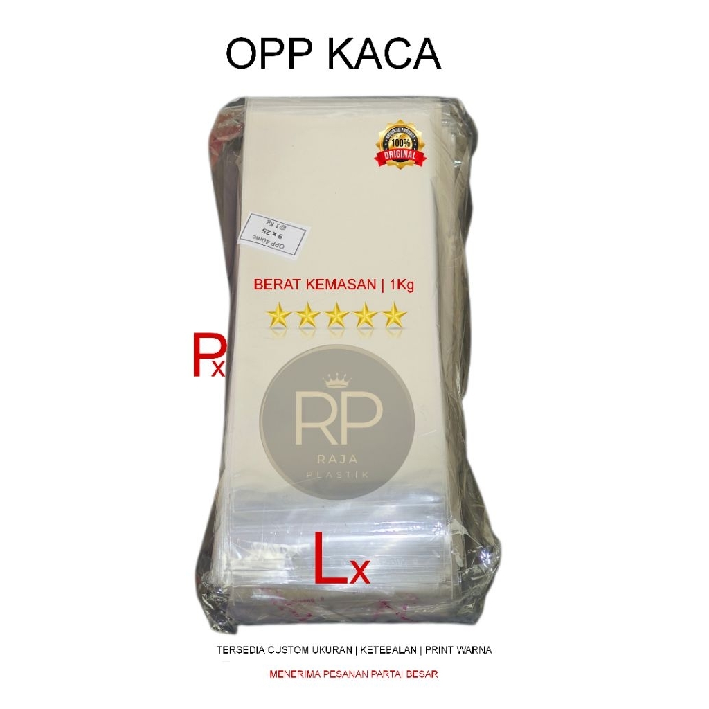 

PLASTIK OPP KACA 22×27/0.30