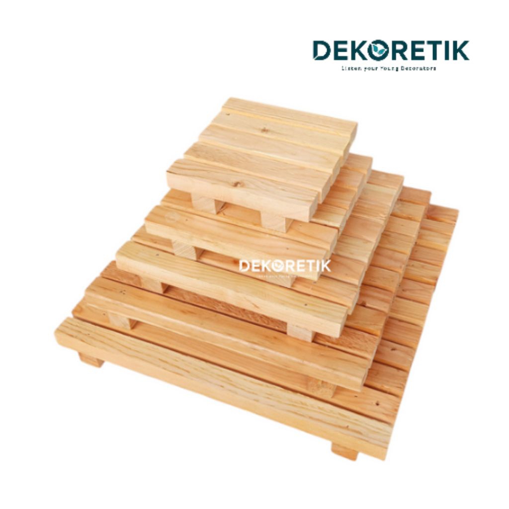 Palet Kayu Anti Panas / Tatakan Kayu Estetik / Coaster Kayu Pinus Oven / Tatakan Kayu Dekorasi Fotog