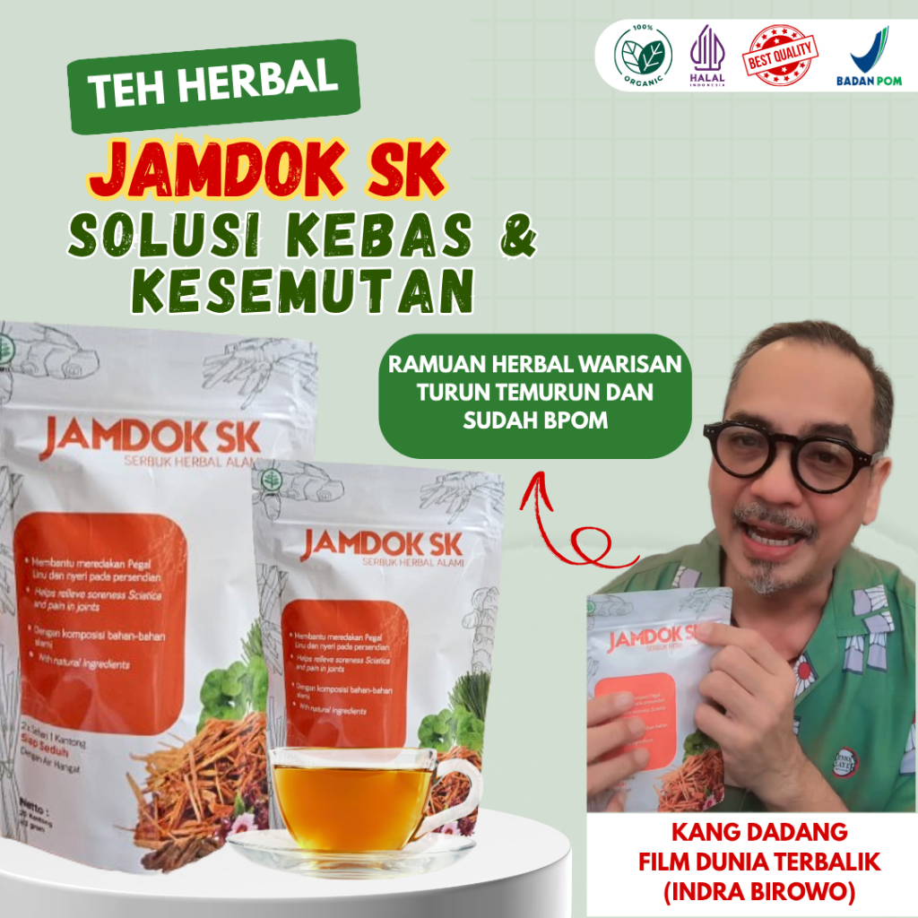 

JAMDOK SK Teh Herbal – Obat Alami Kesemutan & Kebas di Tangan Kaki – Isi 20 Kantong