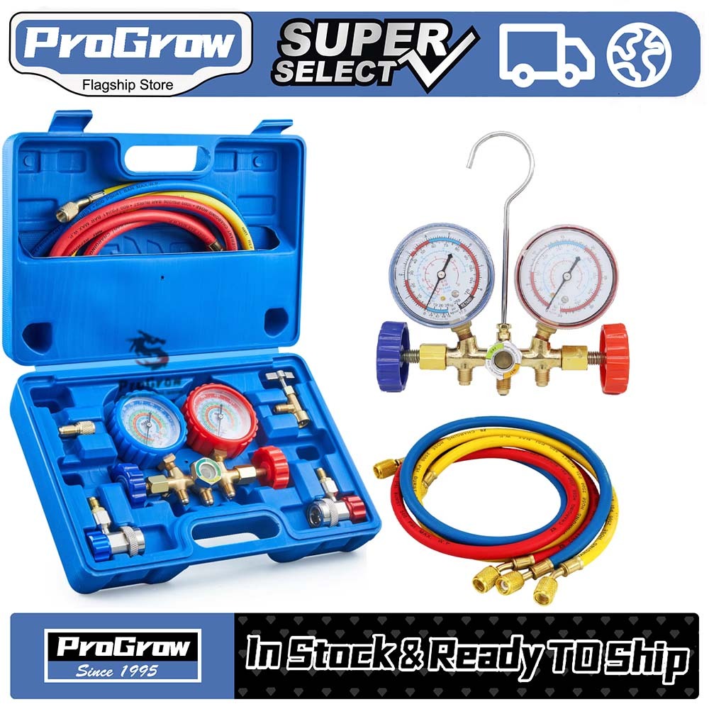 Alat Pengisian Freon AC & Kulkas - Manifold Double SMC Set Premium untuk Freon HFC-134A, R22, R32, R