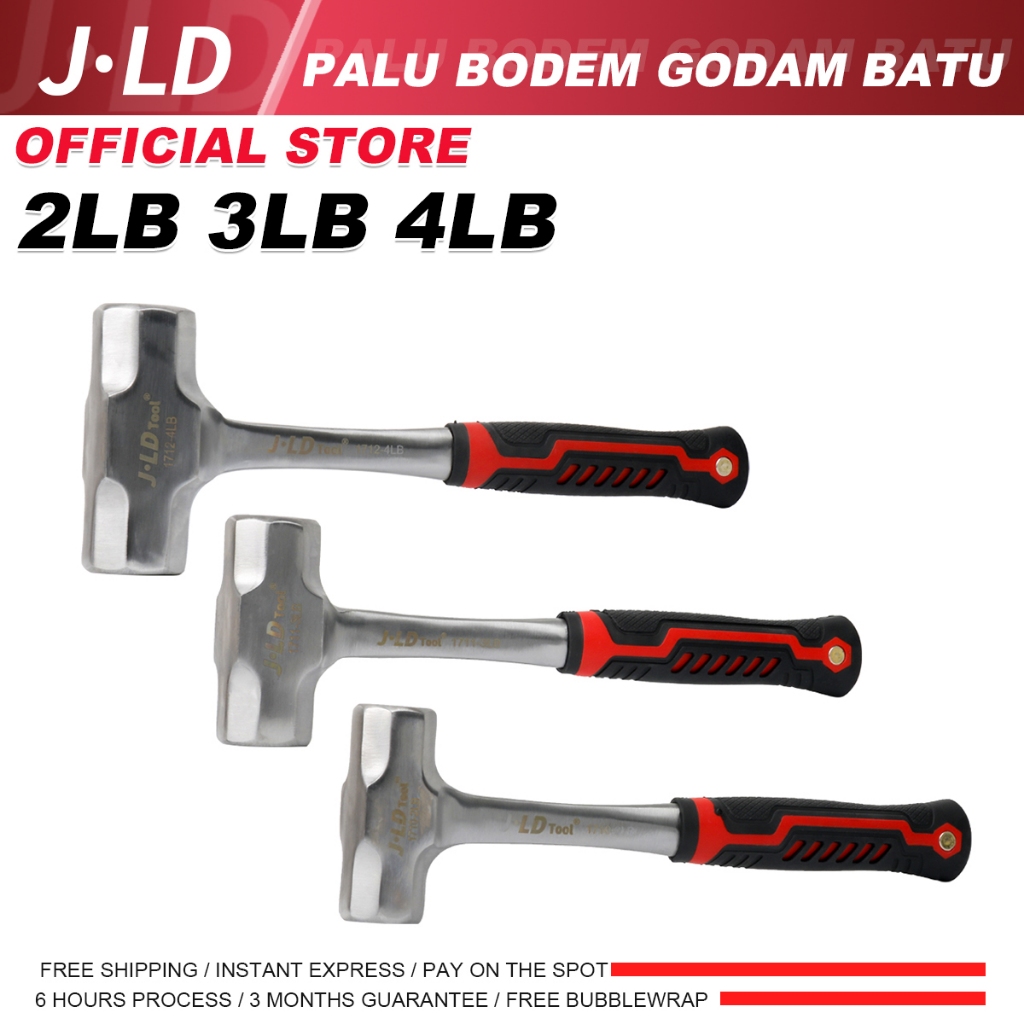 JLD Palu Bodem Godam Batu 2/3/4LBS Sledge Hammer Engineering Hammer Palu Delapan Segi Tempa Padat Ba